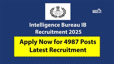 Intelligence Bureau IB Recruitment 2025 Apply Online 4987 Posts