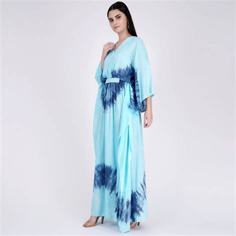 Blue Tie-Dye Print Kaftan for Women – Cotton Modal | First Resort by ...