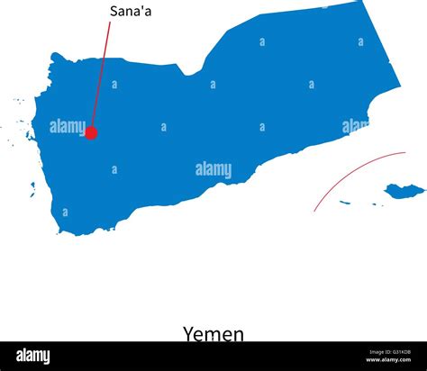 Detailed vector map of Yemen and capital city Sana'a Stock Vector Image & Art - Alamy - capital city of yaman