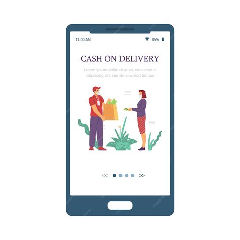 Cash on delivery safety payment method onboarding screen vector ...
