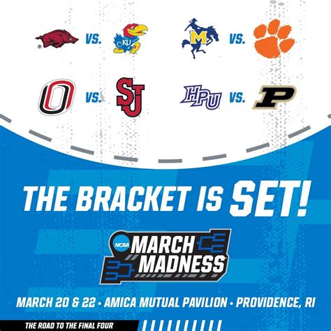The Bracket is Set! We welcome 8 of the 68 teams to Providence this ...