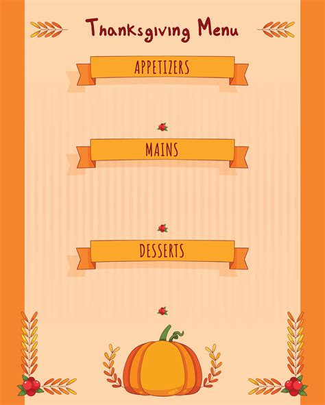 Thanksgiving Menu - 11 Free PDF Printables | Printablee