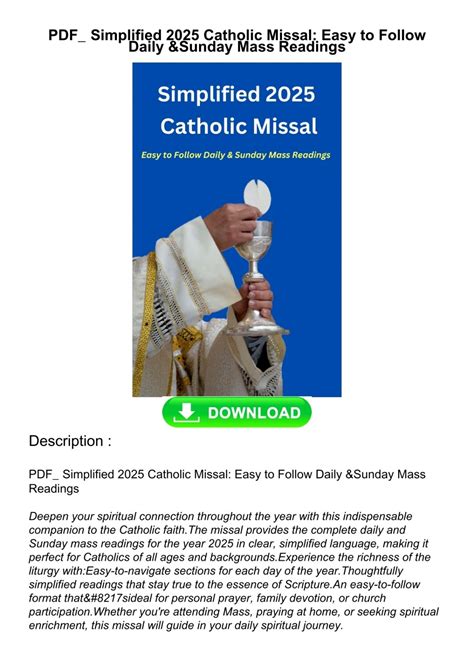 PDF_ Simplified 2025 Catholic Missal: Easy to Follow Daily & Sunday Mass