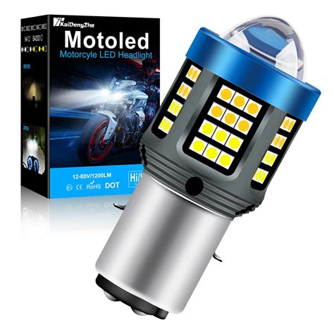 KaiDengZhe H6 LED Motorcycle Headlight Bulb, 2022 New Upgraded BA20D ...