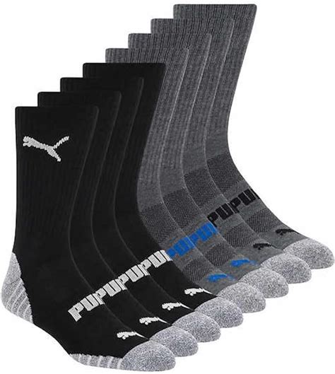 Amazon.com: Puma Men's Cool Max Moisture Wicking Athletic Crew Socks, 8 ...