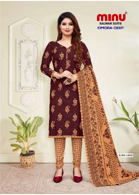 Minu KIMORA DEEP Premium Cotton Printed Unstitched Dress Material ...