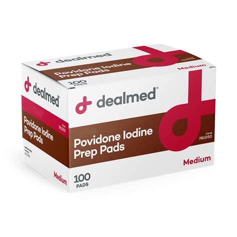 Dealmed- “Almohadilla de preparación de povidona yodada 10% Paquetes ...