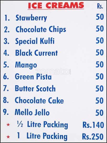 Menu at Cane O Gola, Hyderabad, 48/A