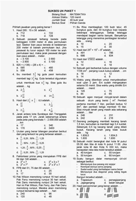 Asah Otak: Kumpulan Soal Matematika Kelas 6 SD Beserta Pembahasannya!