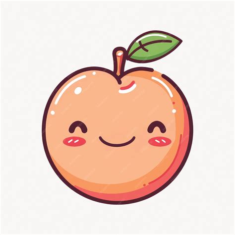 Cute smiling peach cartoon illustration | Premium AI-generated vector