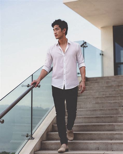 White Casual Shirt with Black Trousers | Hockerty