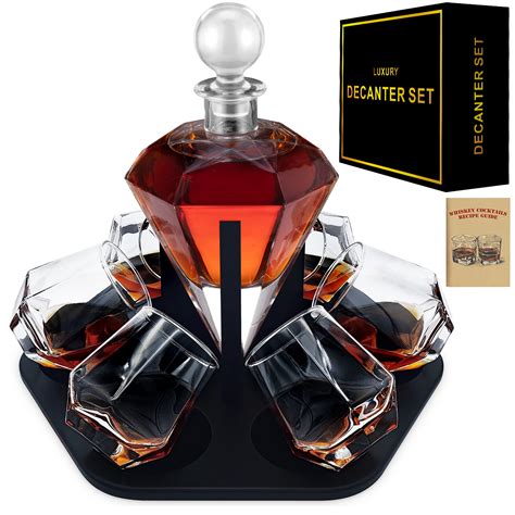 Mua 6-Glass Diamond Whiskey Decanter Set with Glasses,Whiskey Decanter ...