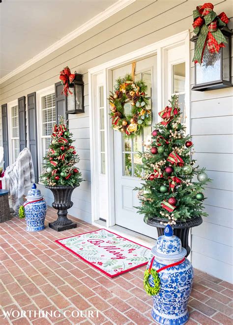 Front Porch Urn Christmas Trees