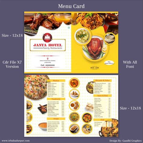 Menu Card Design 的图像结果