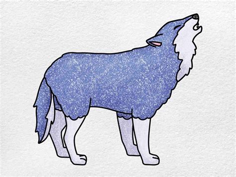 Wolf Howling Drawing Head