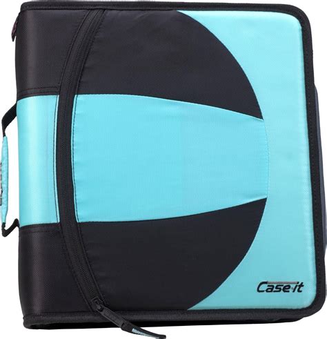 Case-it Dual Zipper Binder, 2 Set of 1.5” D-Ring Dual, 3"" Capacity, Hold Down Pages, Front ...