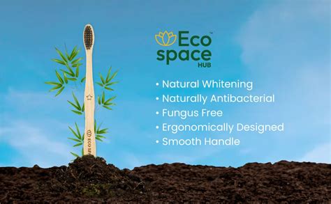 Buy Eco Space Hub Bamboo Toothbrush for Adult Biodegradable Activated ...
