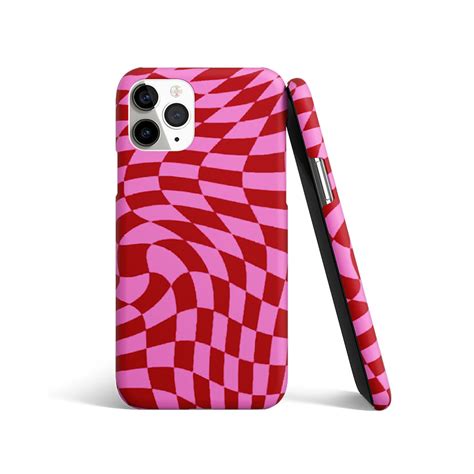 Trippy Pink Checkers Phone Cover | Matte Case – Boujee