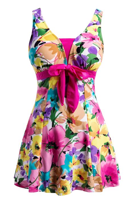 Wantdo Women's Plus Size Swimsuit One Piece Swimdresses Bathing Suits ...