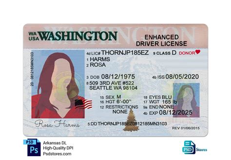 Washington Driver License Template - PSD Stores
