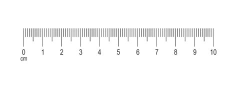 Horizontale maattabel met 10 centimeter opmaak. Schaal van liniaal met ...
