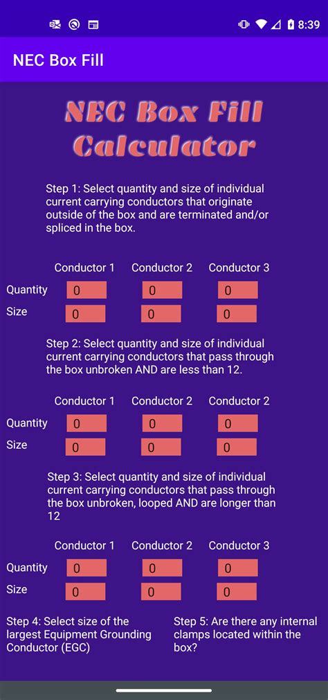 NEC Box Fill Calculator Neueste Version 1.1 für Android