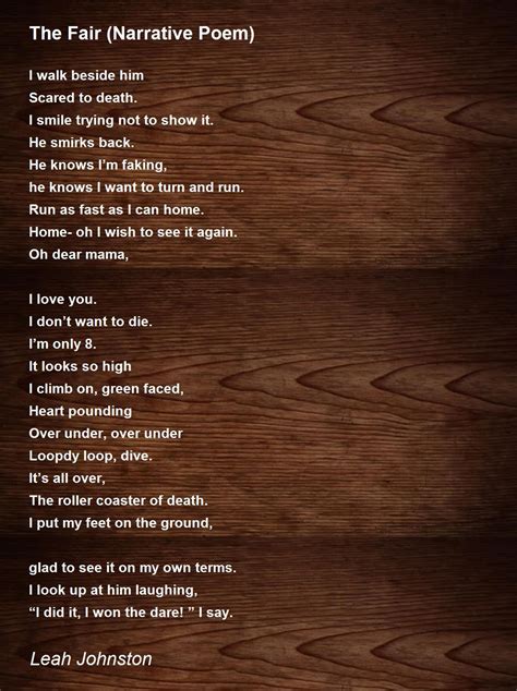 The Fair (Narrative Poem) Poem by Leah Johnston - Poem Hunter