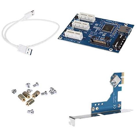 PCIE 1 to 3 PCI Express 1X Slots Card to External 3 PCI-e Slot Adapter ...
