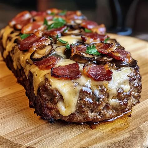 Mushroom Swiss Cheese Meatloaf Recipe | Recipe | Beef casserole recipes ...
