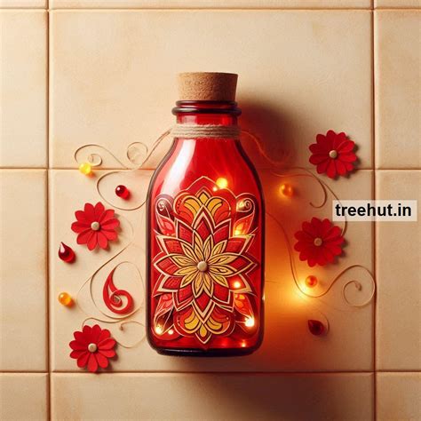 Diwali Decorating Ideas with Glass Bottles Craft