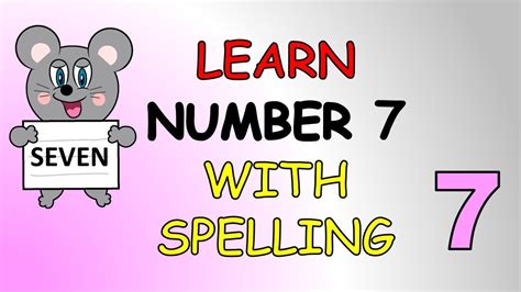 Number Seven Nursery Rhyme | Learn to spell SEVEN | Kids Song | The Kid ...
