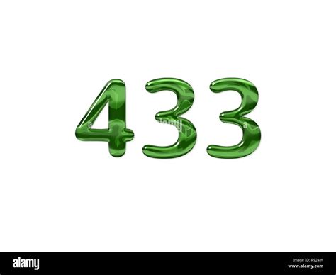 Green Number 433 isolated white background Stock Photo - Alamy