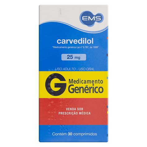 Carvedilol 25mg 30 Comprimidos Revestidos Genérico