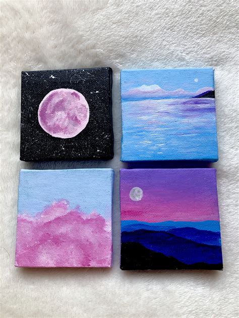 Mini canvas art painted with acrylic. @artisthappiness on Instagram ...