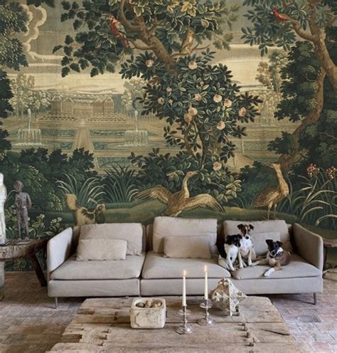 French Antique Wallpaper, Scenic Wallpaper Mural Landscape Wallpaper ...