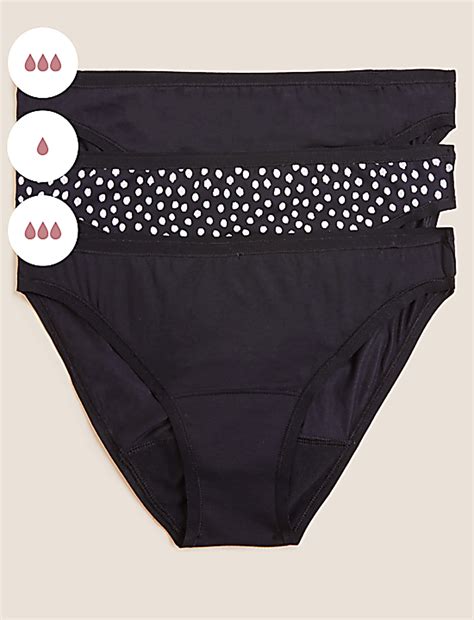 Buy 3pk Mixed Absorbency Period Bikini Knickers at Marks & Spencer