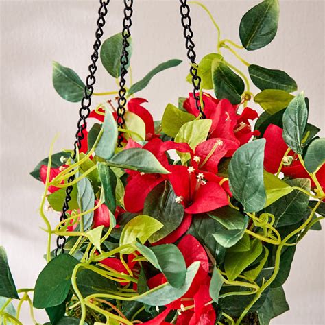 Buy Fiesta Artificial Bougainvillea Hanging Creeper in Metal Basket ...