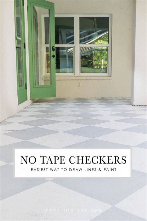 Painting checkerboard floor without tape | Paint concrete patio ...