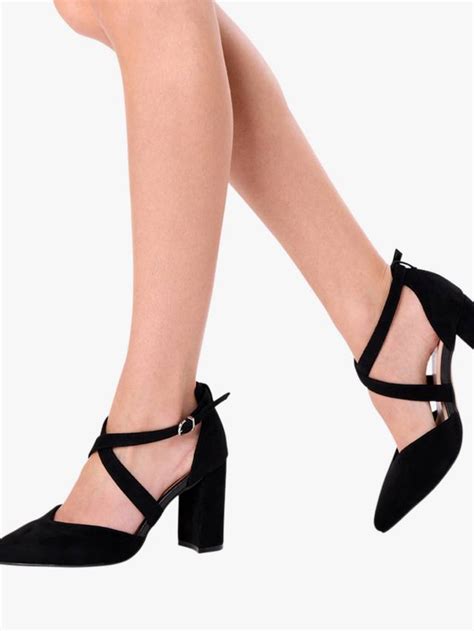 Paradox London Finula Wide Fit Block Heel Court Shoes