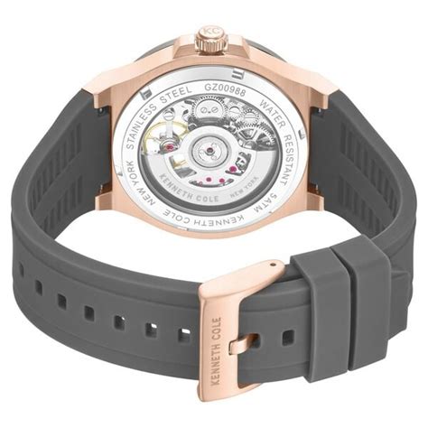 Buy Online Kenneth Cole Automatic Grey Dial Grey Silicone Strap Watch ...