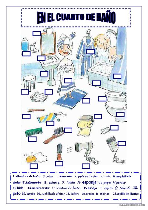 EN EL BAÑO: English ESL worksheets pdf & doc