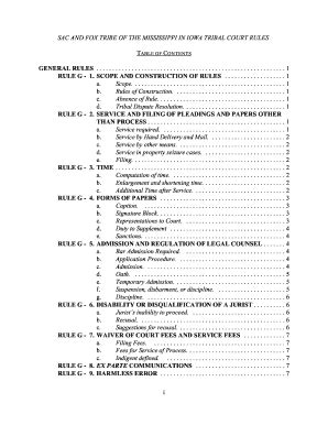Fillable Online SAC AND FOX TRIBE OF THE MISSISSIPPI IN IOWA TRIBAL ...