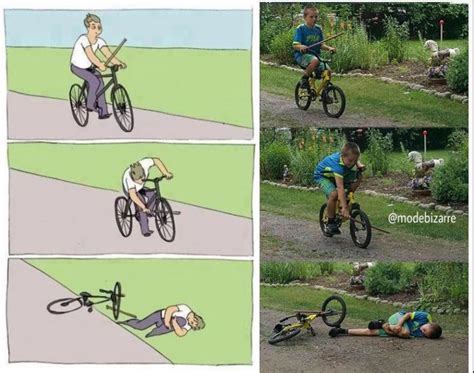 Create meme "clear jokes, meme on a bike with a stick, meme of bike ...
