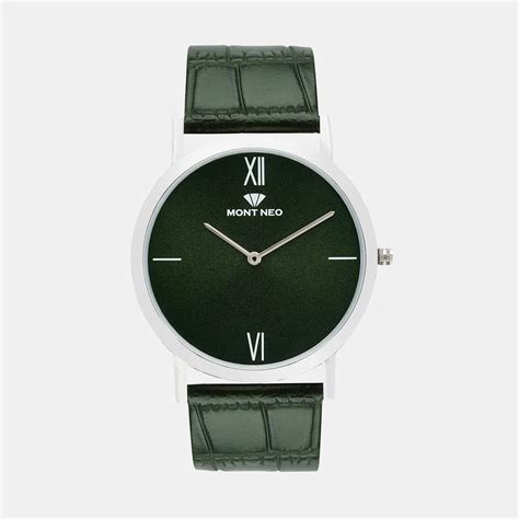 Mont Neo Men Green Leather Watch 8011B-L1114 – Just In Time
