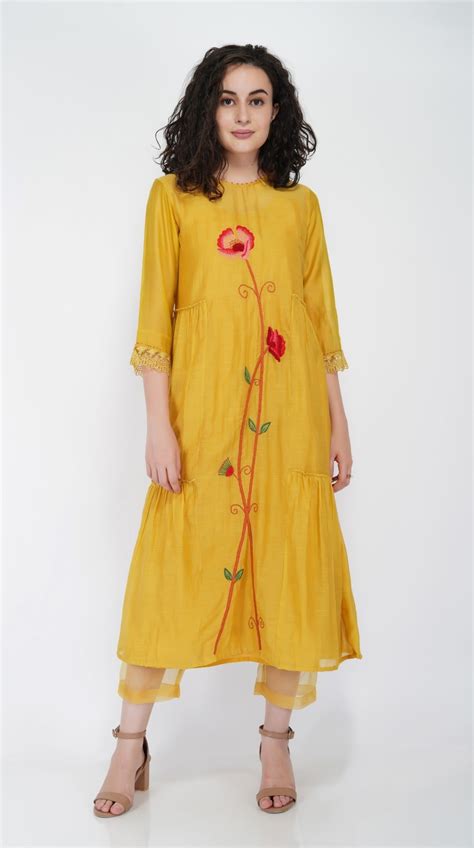 SAAWAN FLOWER TIER DRESS WITH COTTON ORGANZA SHEER PANTS – SHIVANI BHARGAVA