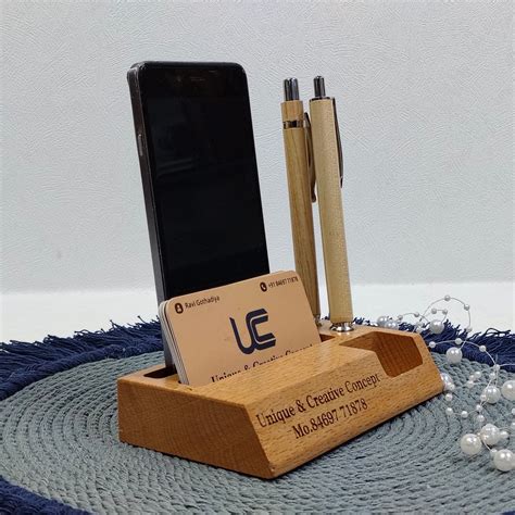 Wooden Mobile Stand, Card Stand & Pen Stand - My Creatives