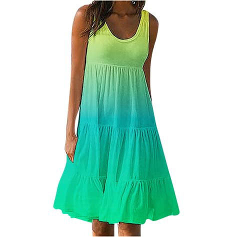 USNSM Sundresses for Women Casual Beach 2024 Sleeveless Resort Wear ...