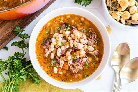 Hearty Stovetop Navy Bean Soup Recipe with Ham - Salads Soups and Sweets