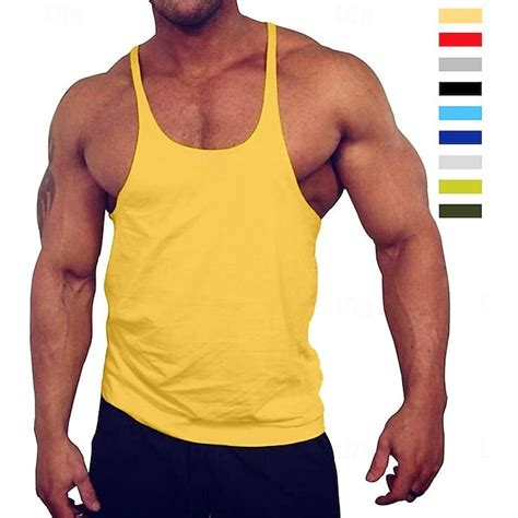 Men's Running Tank Workout Tank Muscle Tank Tops Deep U Sleeveless Yoga ...