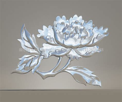 牡丹花朵浮雕雕塑设计二_雕塑角色模型下载-摩尔网CGMOL